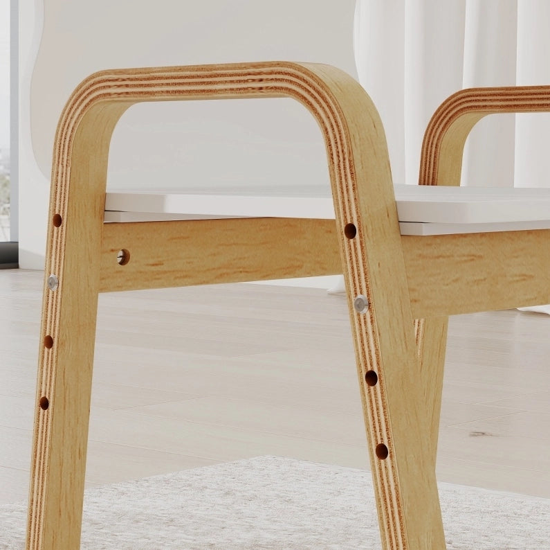 Set di 2 sedie per bambini regolabili in legno bianco