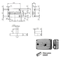 ISEO 485604 SERRATURA PORT. X FERRO MM.60DX Q8 3 MANDATE