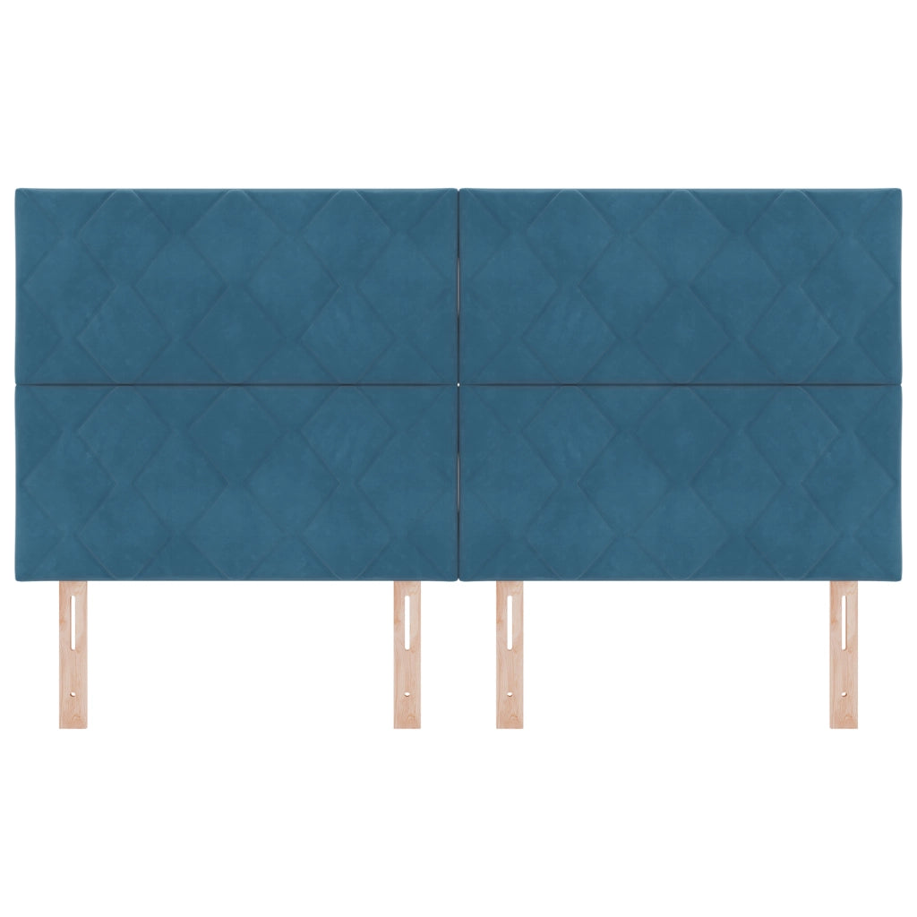 Testiera LED Design a Blocchi di Diamante Blu Scuro 180 cm Velluto