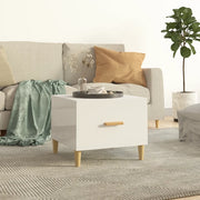 Tavolino da Salotto-Tavolino da soggiorno-Tavolo Bianco Lucido 50x50x40 cm Legno Multistrato 437399
