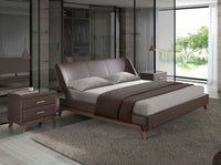 Letto in similpelle marrone cioccolato