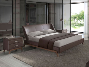 Letto in similpelle marrone cioccolato