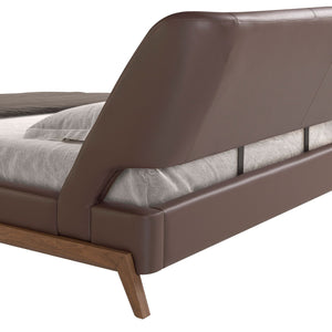 Letto in similpelle marrone cioccolato