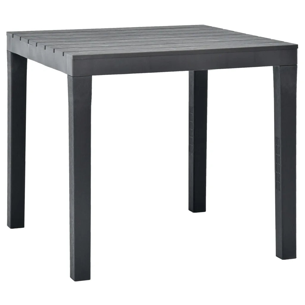 Tavolo da Giardino con 2 Panche in Plastica Antracite 48778