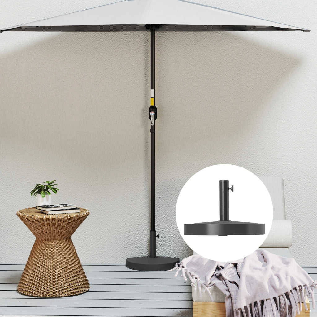 Base per Parasole 9 kg in Resina per Mastro 32, 38, 48 mm ¨C Zephmum ¨C Nero 49x31x33 cm