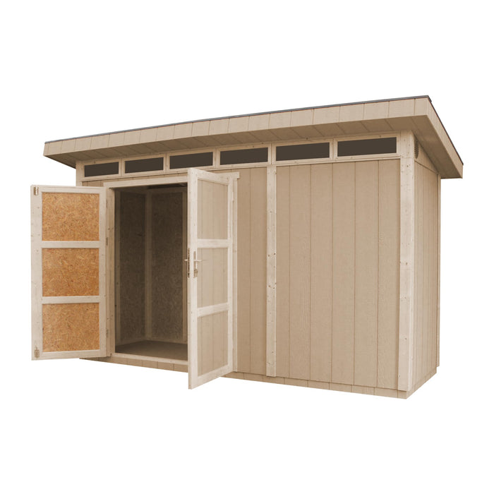 Casetta da Giardino di QUALITÃ€ PREMIUM 4,3mq-L161xW411cm - TIMBELA M902A-REDWOOD RED