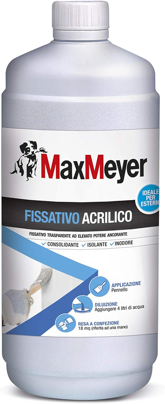 Fissativo Acrilico per Interni ed Esterni, Trasparente, 1L