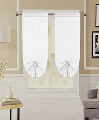 Tende Pacchetto Coppia Regolabili 60x150 cm Finestra Porta Interno Tessuto Casa Bianco