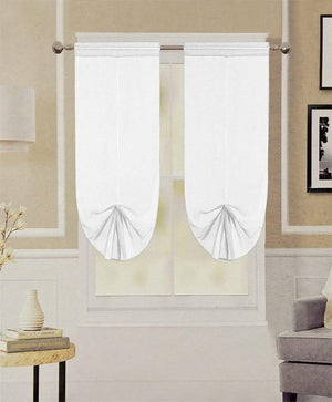 Tende Pacchetto Coppia Regolabili 60x150 cm Finestra Porta Interno Tessuto Casa Bianco