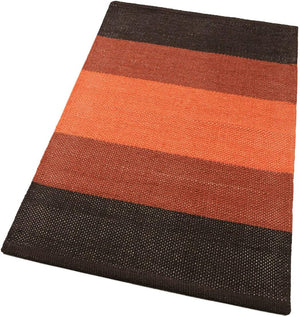 Tappeto Cucina Bagno Puro Cotone Assorbente Intrecciato a Mano Arancione 55x280 cm