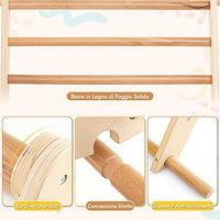 3 in 1 Arrampicata Giocattolo a Triangolo per Bambini, Set di Arrampicata con Rampa di Scivolo a 2 Lati e Inclinazione Regolabile, Arrampicatore per Bambini 1 Anno+ (Stile 2 Naturale)