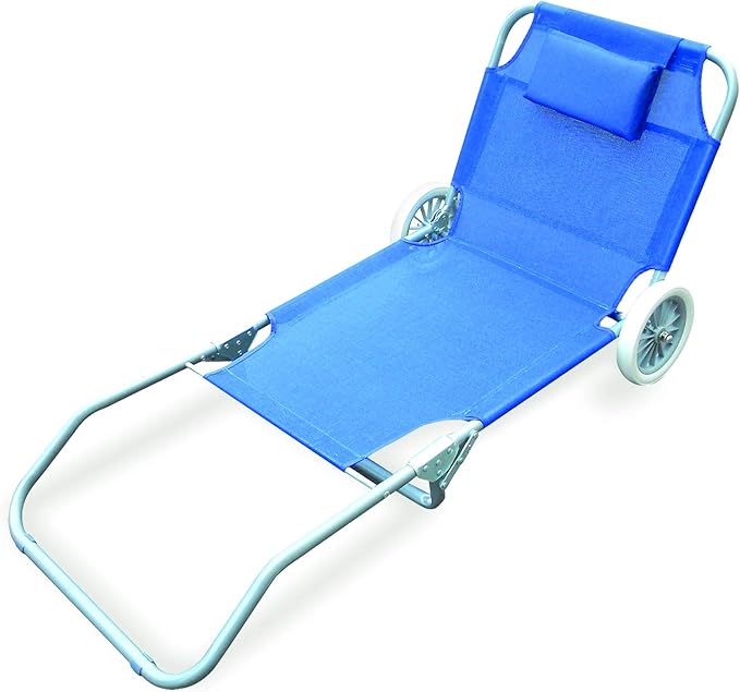 Lettino Minorca blu c/ruote L1532100 