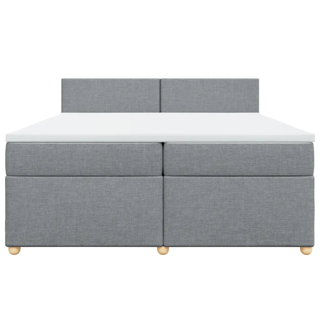 Giroletto a Molle con Materasso Grigio Chiaro 200x200cm Tessuto