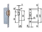 SERRATURA INFILARE MONTANTI SOLO RULLO 764  frontale mm.20 (764002)    ISEO