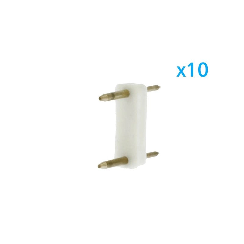 x10 Spina 2 Pin Passo 13,5mm per Connessione Striscia Led Mono 220V con Alimentatore