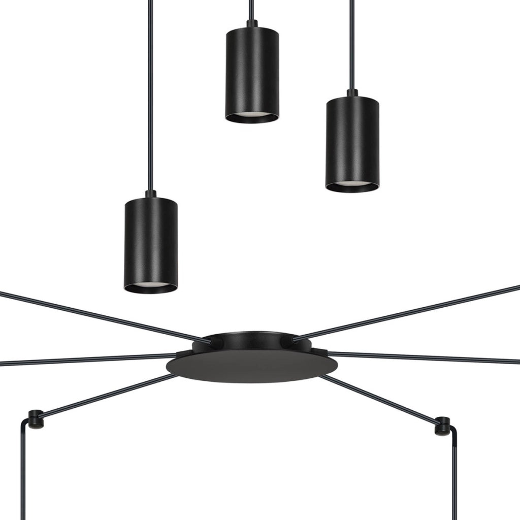 Lampada a sospensione TRAKER in acciaio nero