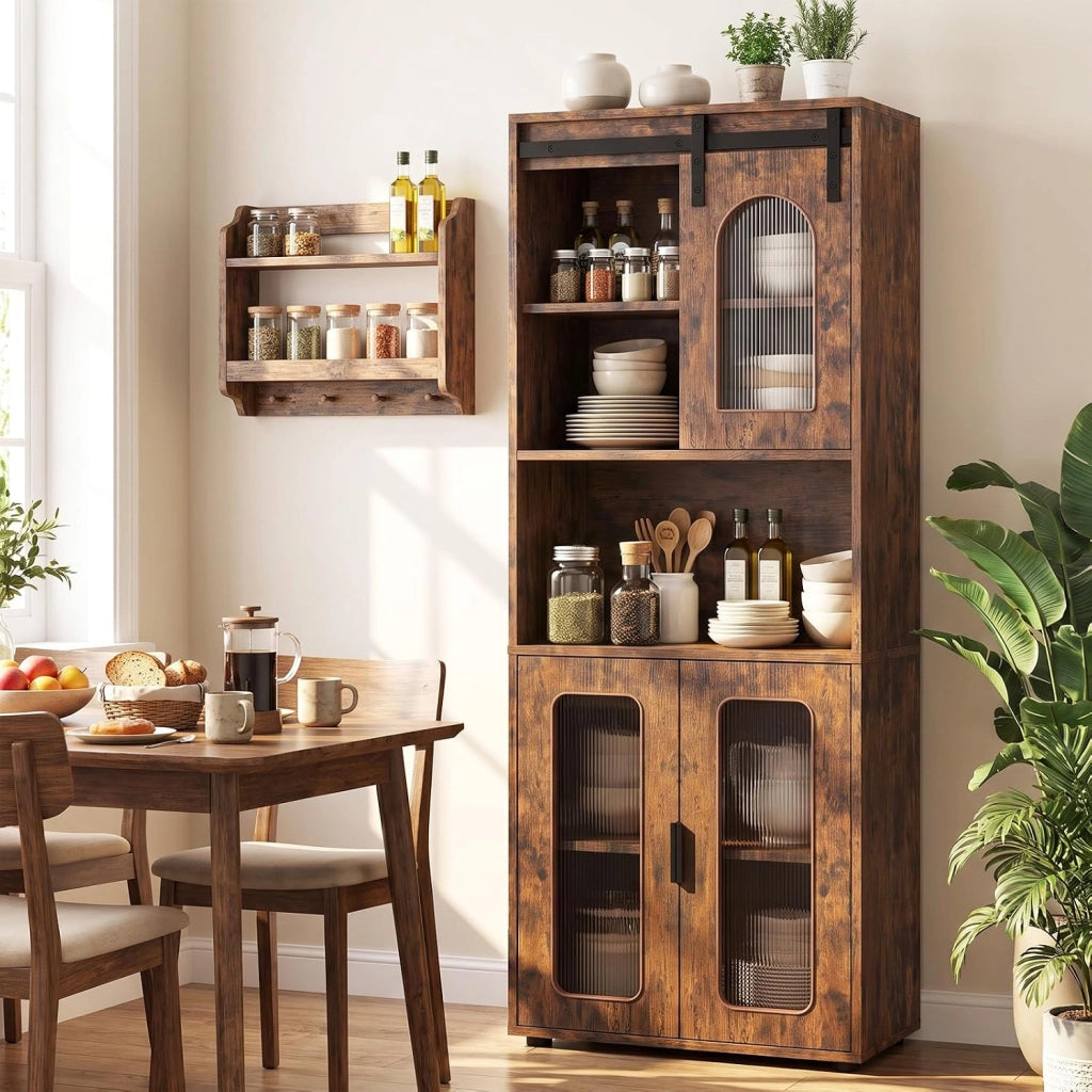 Mobile Alto da Bagno, Armadio Salvaspazio in Legno (Caffè)
Mobile Contenitore da Terra con Anta Scorrevole, Armadietto a 2 Ante e Ripiano Aperto, per Bagno, Soggiorno e Sala da Pranzo