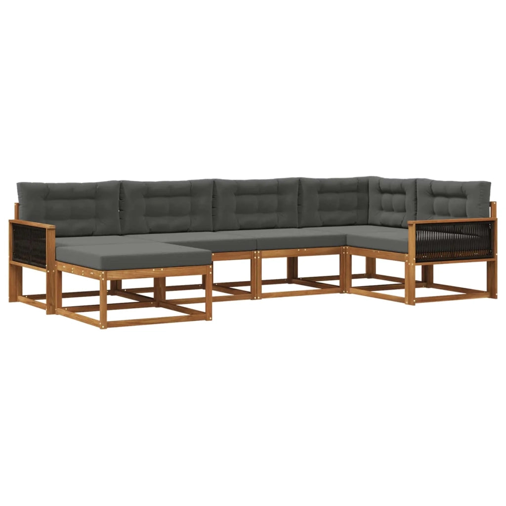 Set di divani da esterno 6 pz Naturale e Antracite 3382705