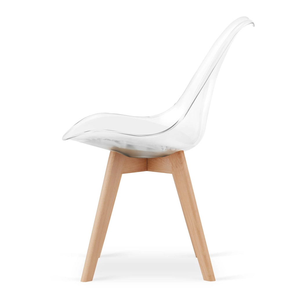 Sedia VALORA RIXK - Design trasparente con gambe naturali x 3