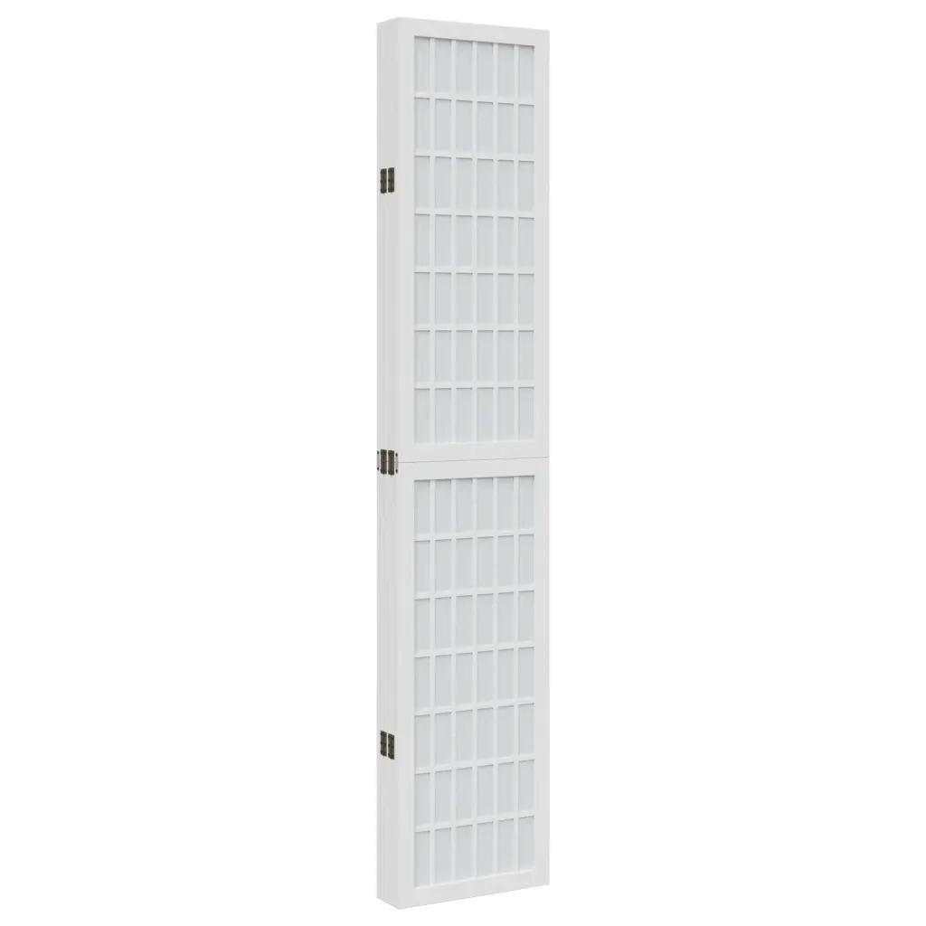 Divisorio Ambienti 6Pannelli Bianco Legno Massello di Paulownia 358794