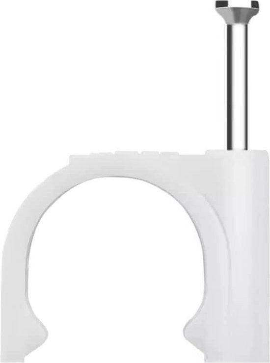 Clip per cavo a forma di cerchio per gestione del cavo bianco - 100 pezzi, 20mm, cavo ordinato