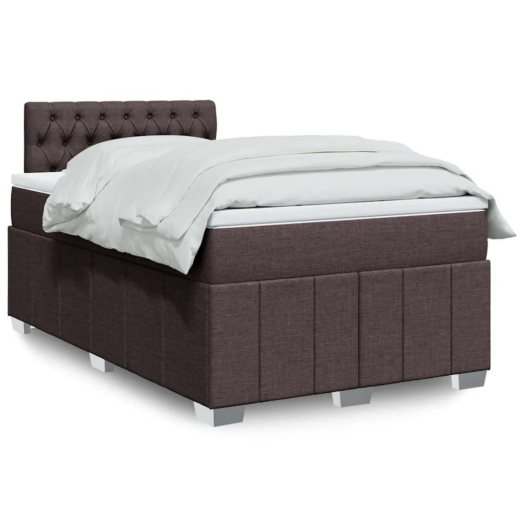 Giroletto a Molle con Materasso Marrone Scuro 120x190cm Tessuto 3289317