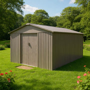 Casetta da giardino in metallo - LEGNO VECCHIO - 9,7 mÂ²