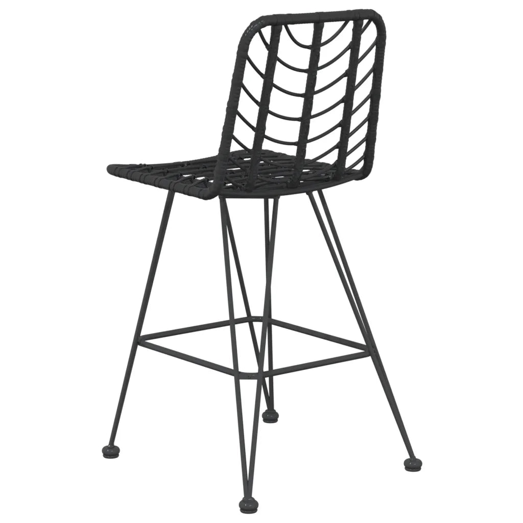 Sgabelli da Bar 2 pz Neri 45x56x103,5 cm Rattan PE e Acciaio 319431