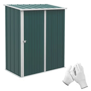 Casetta da Giardino 161,5x94,5x196 cm Porta Attrezzi con Catenaccio in Acciaio Verde