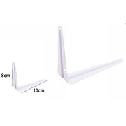 Trade Shop - 2pz Reggimensola Supporto Staffa Triangolare Mensola Metallo 8x10cm Bianca 07906 -