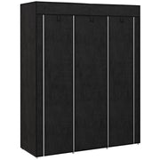 Armadio Guardaroba Salvaspazio 8 Ripiani 125x43x162,5 cm in Tessuto Nero