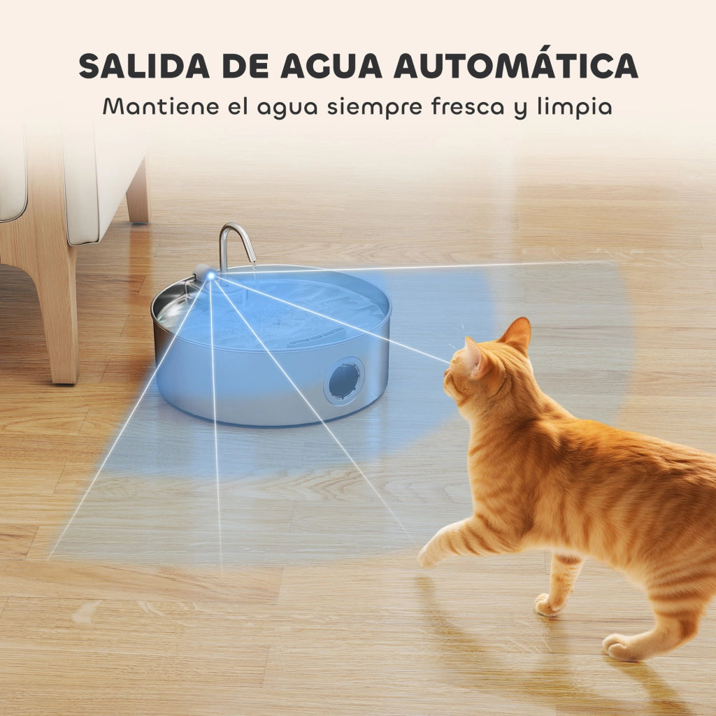 Fontana per Gatti Automatica Silenziosa 7L con Sistema di Filtri ¨C zephmum ¨C Acciaio Inox