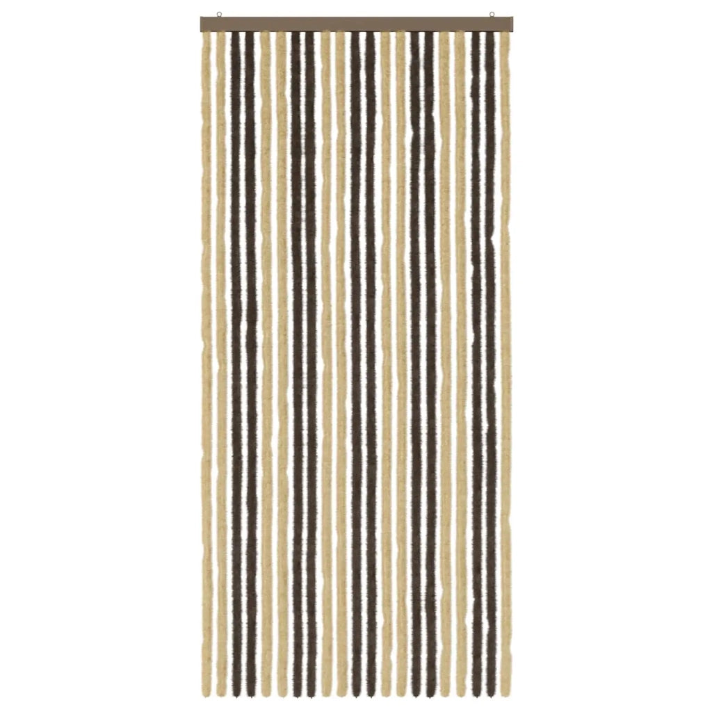 Tenda per insetti in chenille Marrone Scuro e Beige 90 x 200 cm 42034431