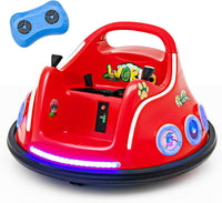 12V Autoscontro Elettrico per Bambini, Macchina Elettrica per Bambini con Design Girevole a 360° Telecomando Luci Musica, Macchina Cavalcabile per Bambini 37-96 Mesi (Rosso)