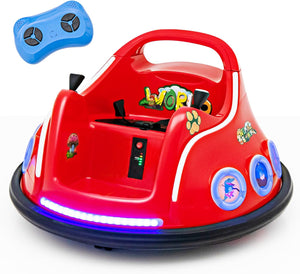 12V Autoscontro Elettrico per Bambini, Macchina Elettrica per Bambini con Design Girevole a 360° Telecomando Luci Musica, Macchina Cavalcabile per Bambini 37-96 Mesi (Rosso)