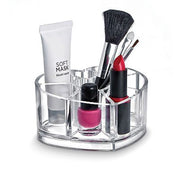 Trade Shop - Organizer Porta Trucco Forma Di Cuore Scatola Portatrucchi Cosmetici 8 Scomparti -