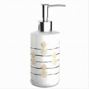 Trade Shop - Dispenser Porta Sapone Liquido Bianco Ananas Accessorio Per Arredo Bagno 69752 -