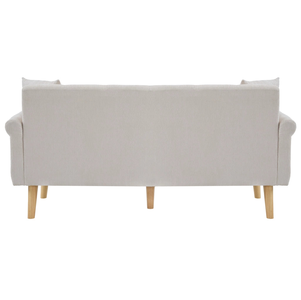 Divano 162x74x77 cm con cuscino seduta 15 cm in ciniglia beige