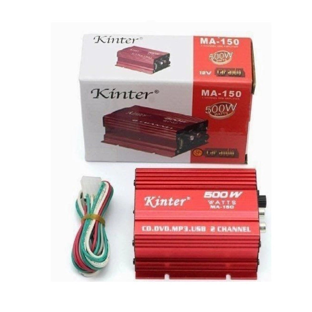 Trade Shop - Mini Amplificatore Stereo A 2 Canali Per Auto Moto Da 500w Usb Mp3 Kinter Ma-150 -