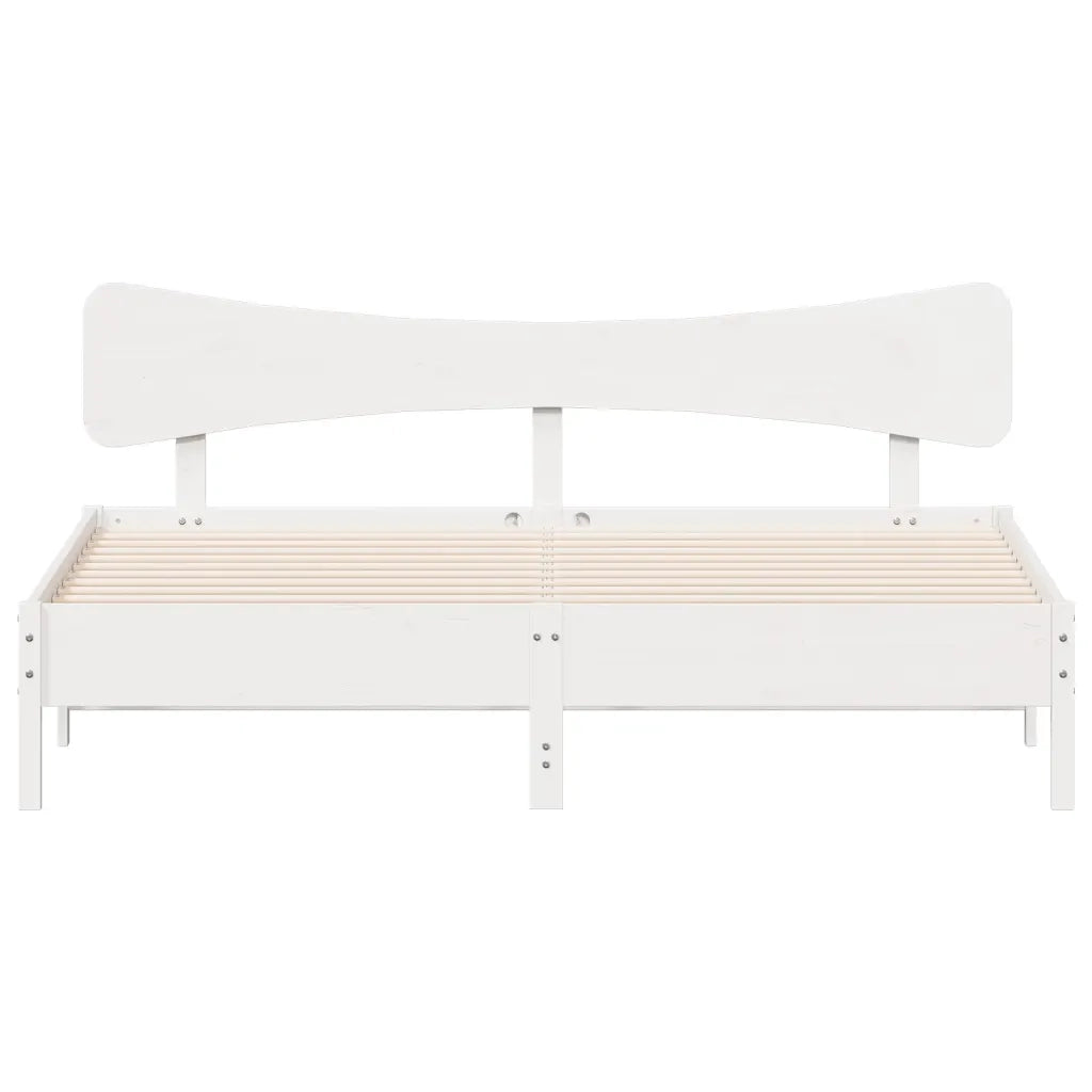 Giroletto senza Materasso Bianco 160x200 cm Legno Massello Pino