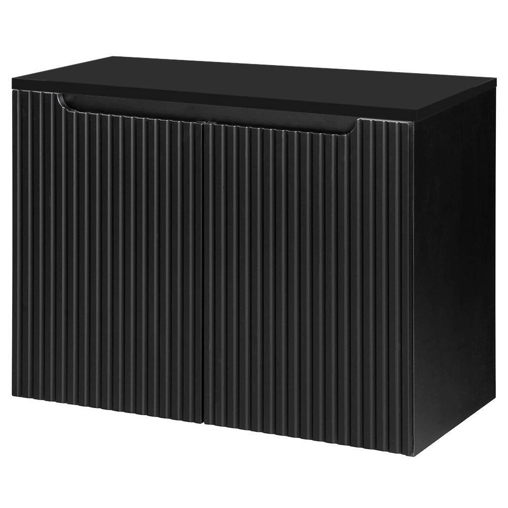 Mobile Sottolavabo NEWPORT da Parete con 2 Ante e Ripiano 80x60x40 cm - Nero [en.casa]