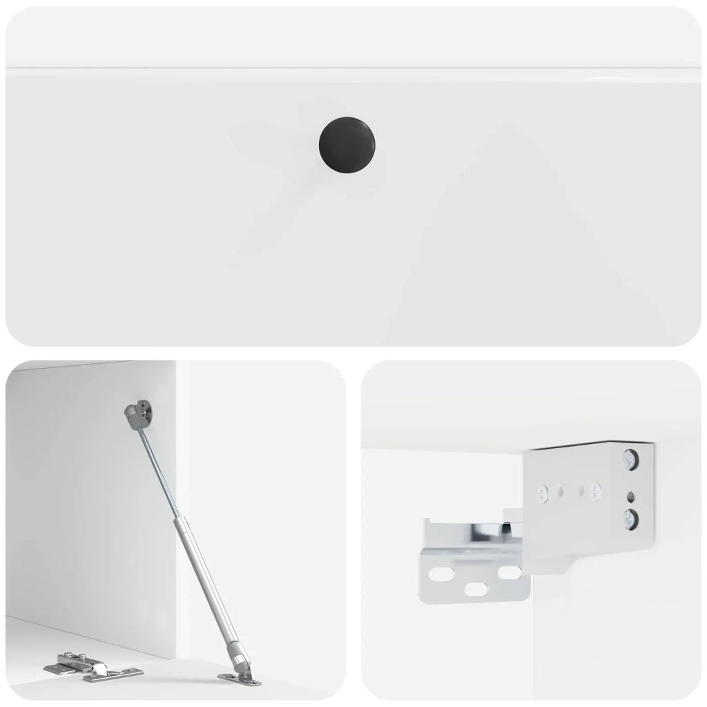 Mobile Porta TV da Muro 98 x 41 x 30 cm Bianco Lucido 899209