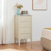 Cassettiera Luspoo Mobile Contenitore a 4 Cassetti 82 x 40 x 40 cm - Bianco Crema [en.casa]