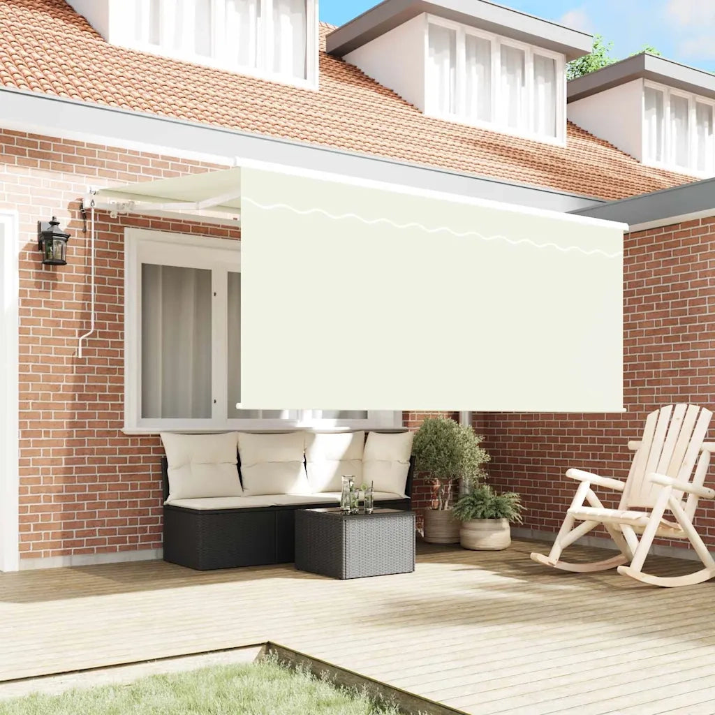 Tenda Retrattile Crema 300 x 200 cm Poliestere e Alluminio 3329497