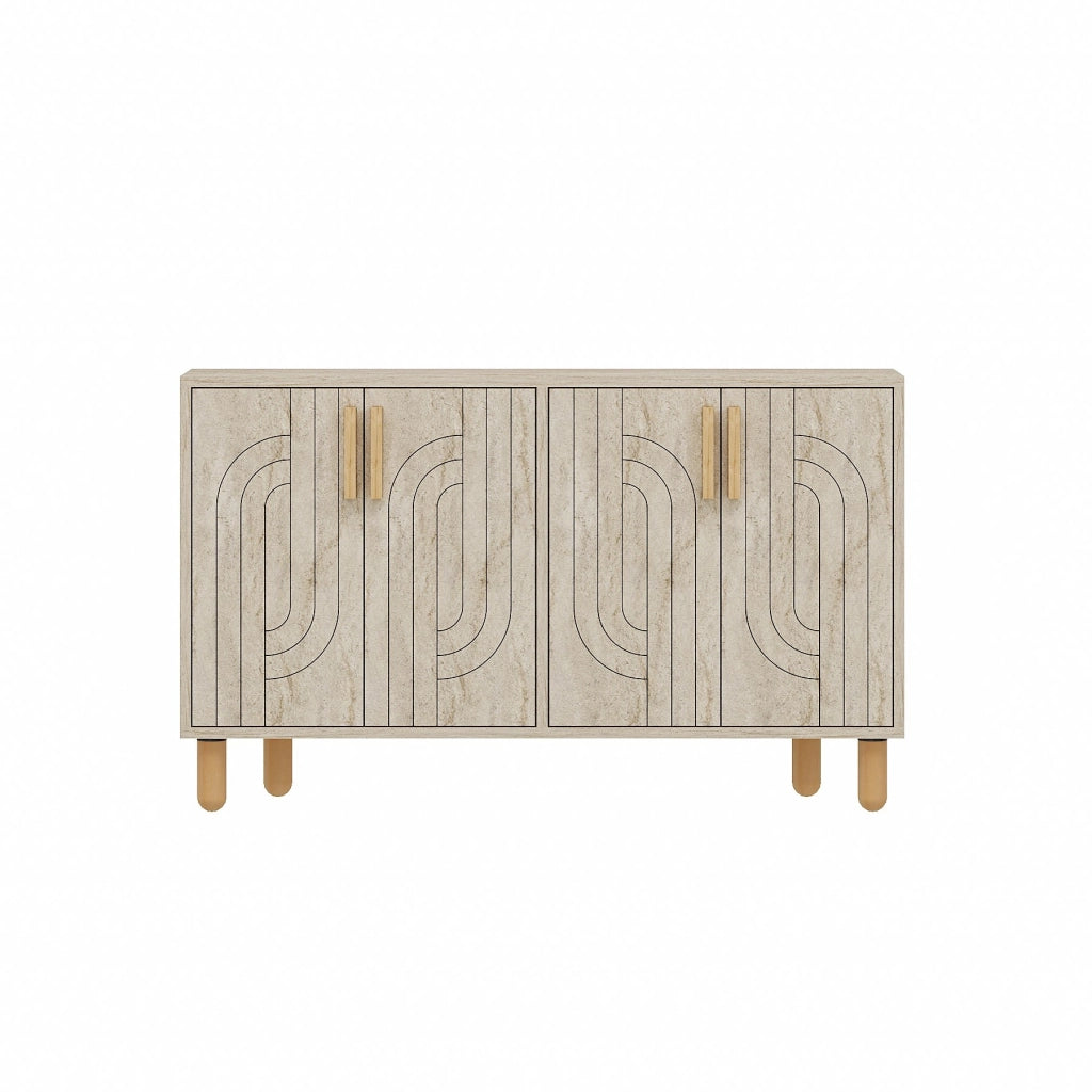 Credenza in legno "Rodney" - 120 x 30 x 74 cm - Travertino