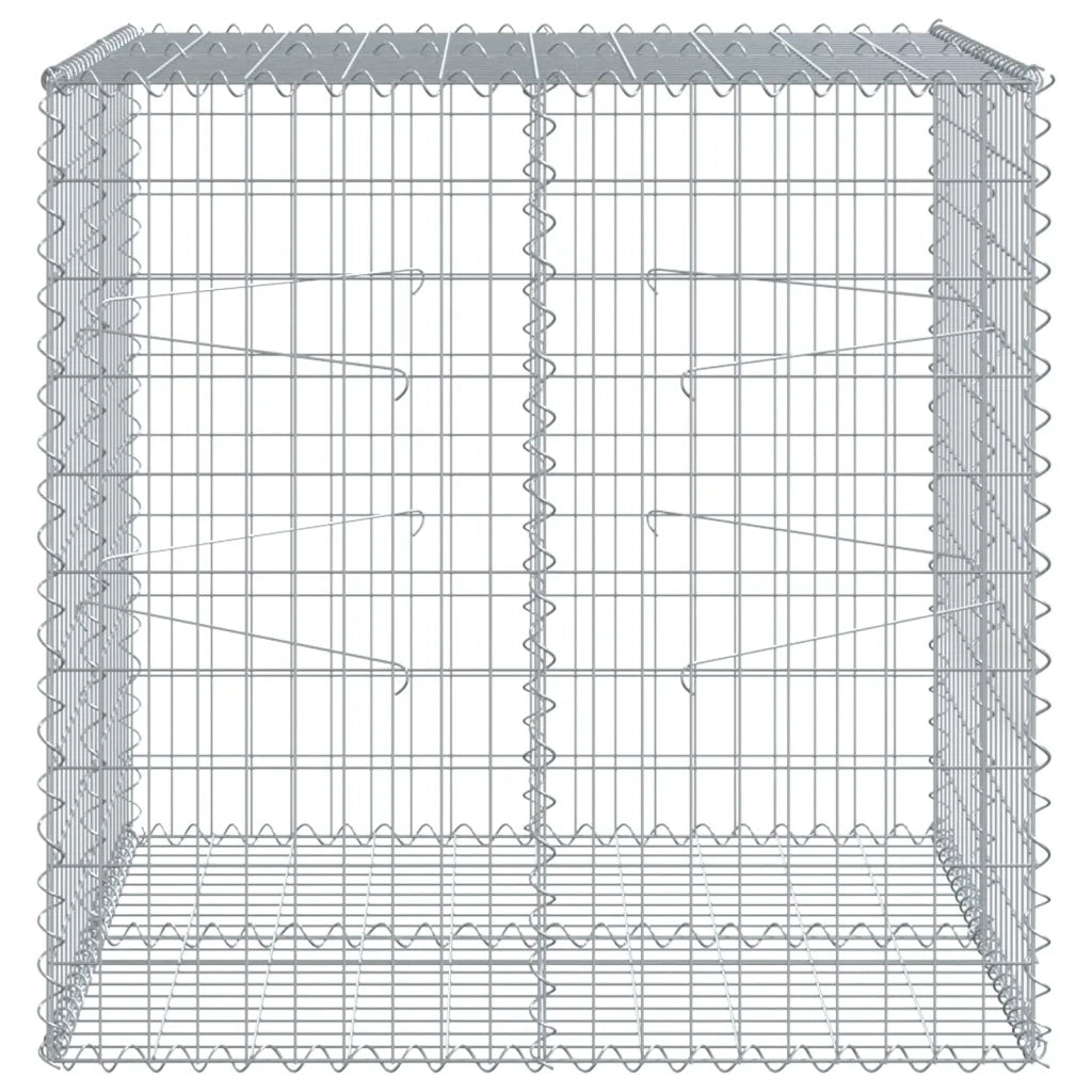 Cesto Gabbione con Copertura 100x100x100 cm in Ferro Zincato