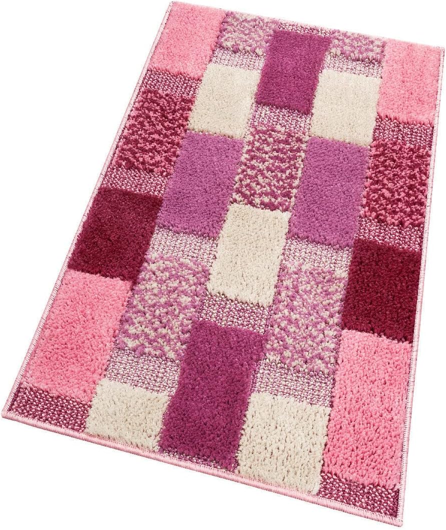 Tappeto Bagno 50x80 cm Moderno Soffice Antiscivolo Assorbente Doccia Rosa