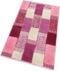 Tappeto Bagno 50x80 cm Moderno Soffice Antiscivolo Assorbente Doccia Rosa
