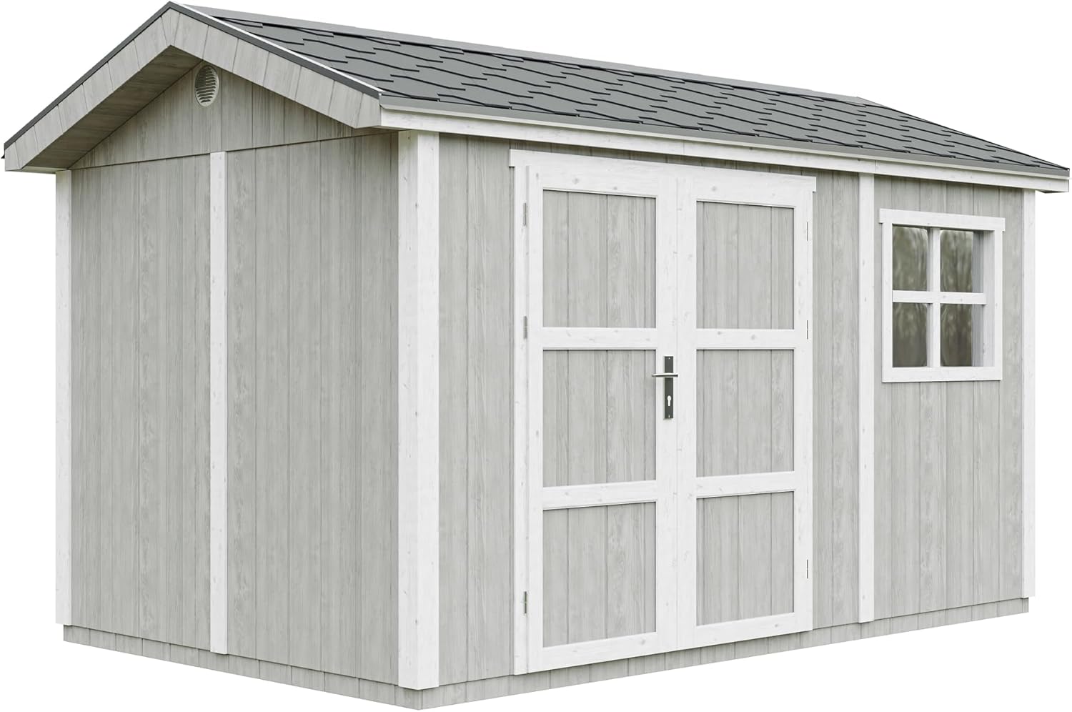 Casetta da giardino di qualit? premium 8,68 m² - H252x250x412 cm - Timbela M914A-TUNDRA GREY