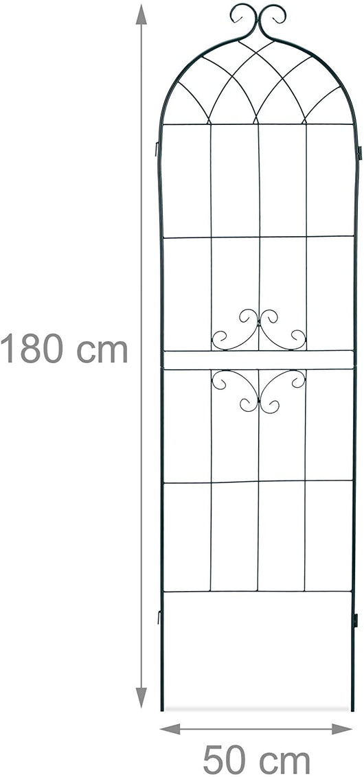 Recinzione a traliccio per piante rampicanti ad arco da giardino in ferro set da 2 verde 13_0002896_5